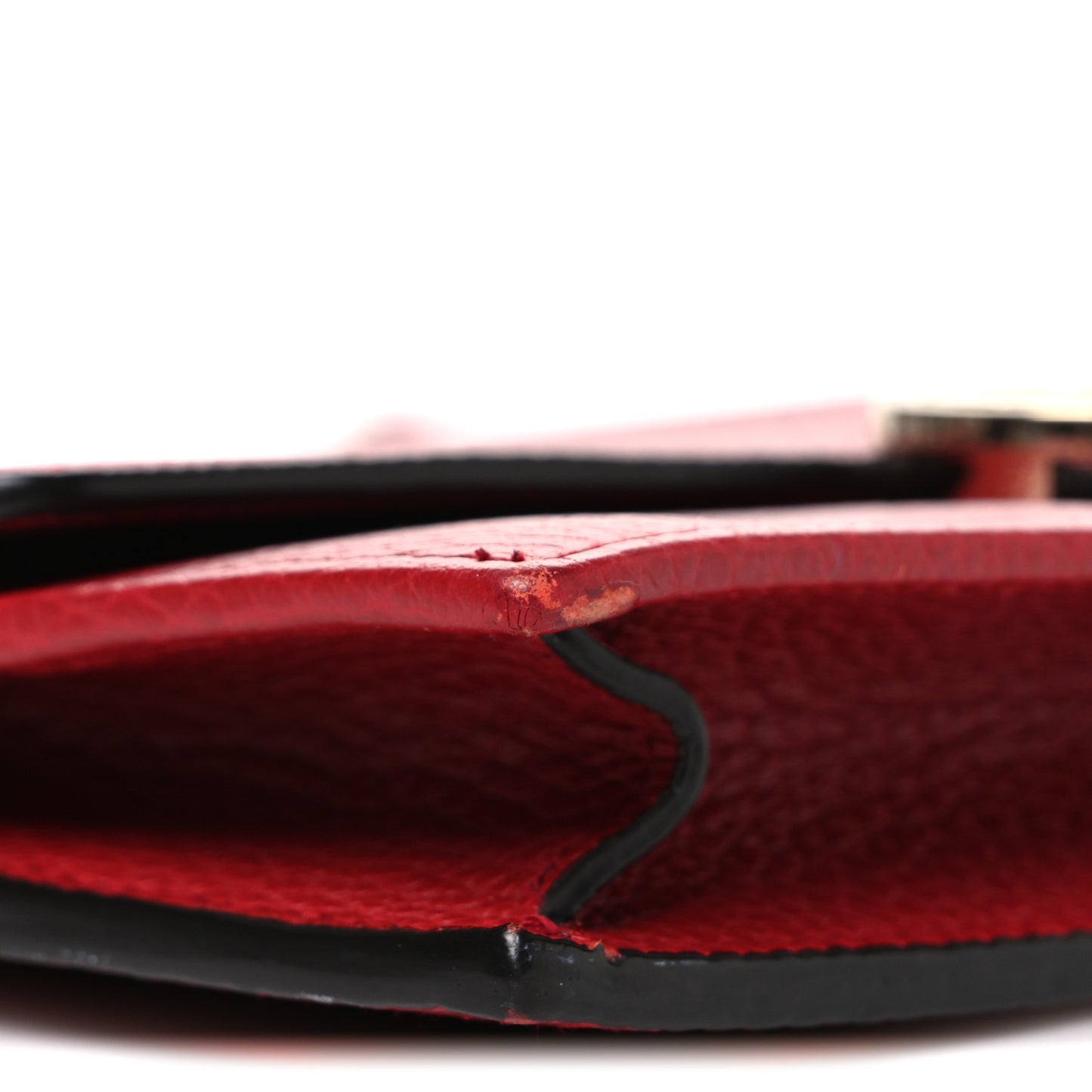 Dollar Calfskin Interlocking G Chain Wallet Red