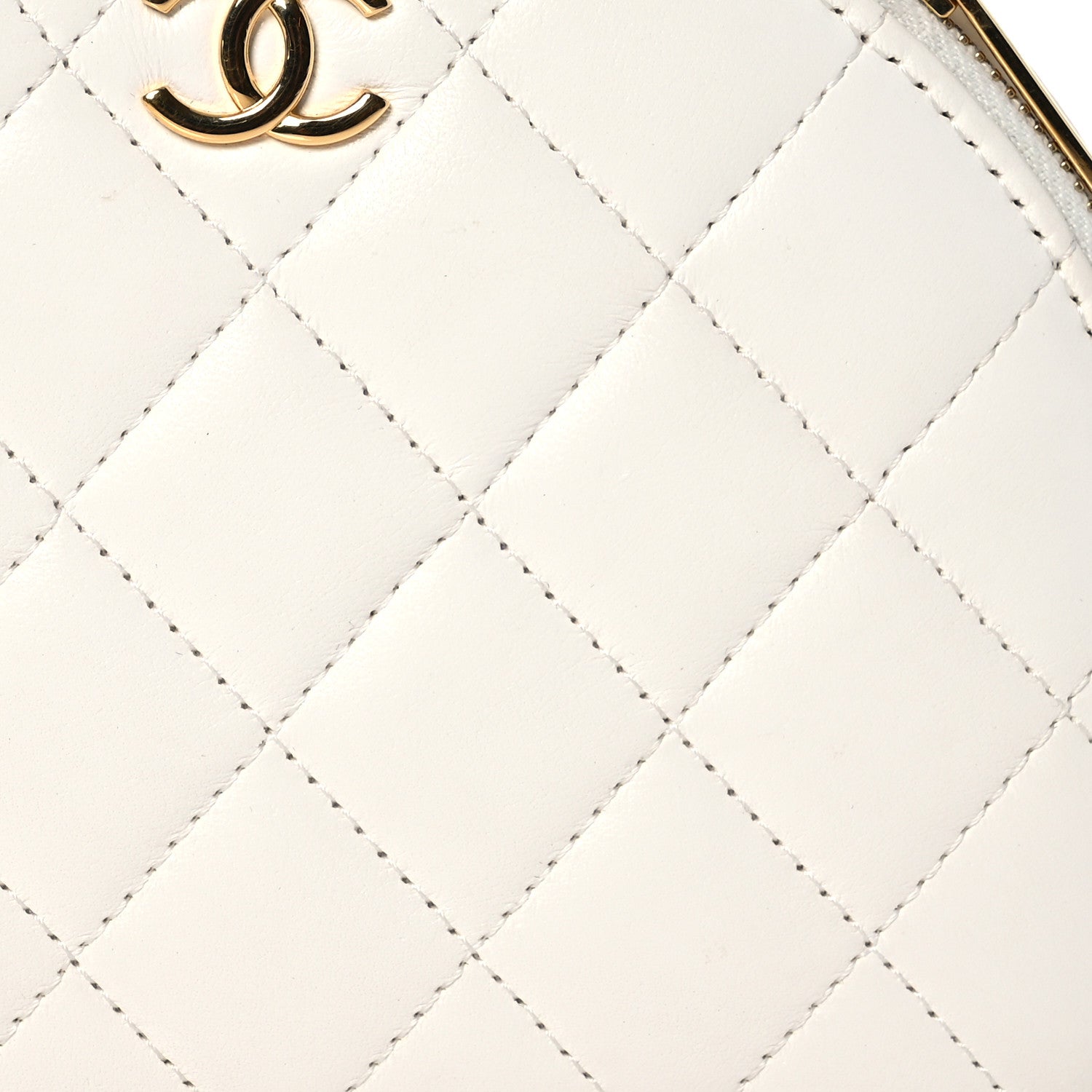 Chanel Lambskin Quilted Small Chic Riviera Top Handle Vanity Case White 8 of 15
