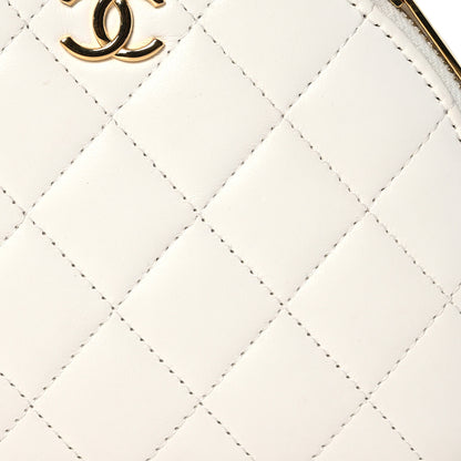 Chanel Lambskin Quilted Small Chic Riviera Top Handle Vanity Case White 8 of 15