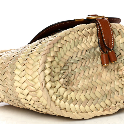 Chloe Raffia Small Grain Calfskin Small Marcie Basket Tan 8 of 9