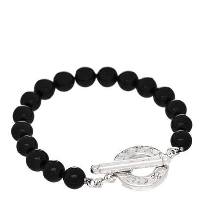 Tiffany Sterling Silver Black Onyx Bead Toggle Bracelet 1 of 3