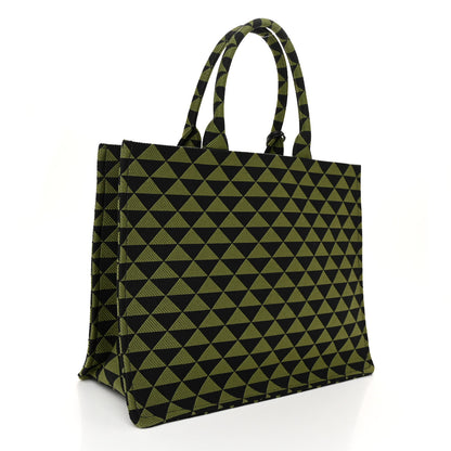 Prada Jacquard Saffiano Triangolo Symbole Embroidered Large Tote Black Edera 3 of 10