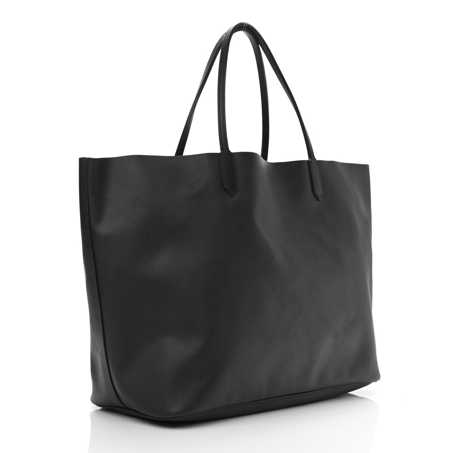 Textured Coated Canvas Bambi Print Large Antigona Tote Black