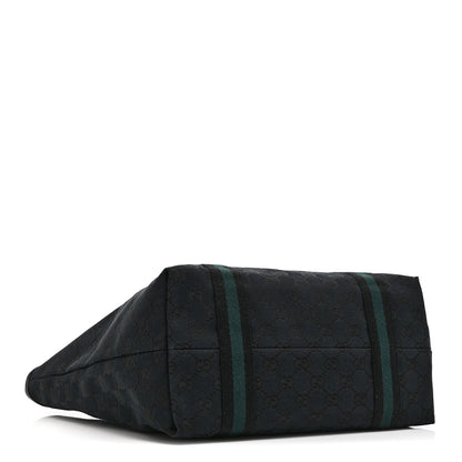 Gucci Denim Monogram Medium Jolicoeur Tote Black 4 of 10