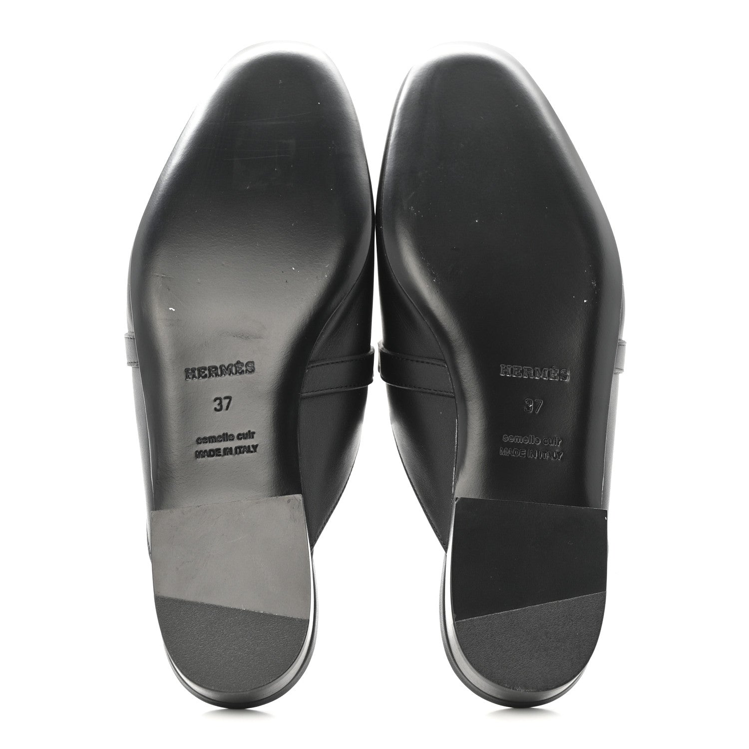 Hermes Lizard Calfskin Oz Mules 37 Ombre Black 6 of 10