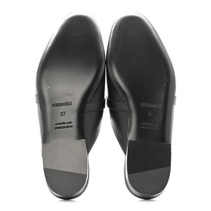 Hermes Lizard Calfskin Oz Mules 37 Ombre Black 6 of 10