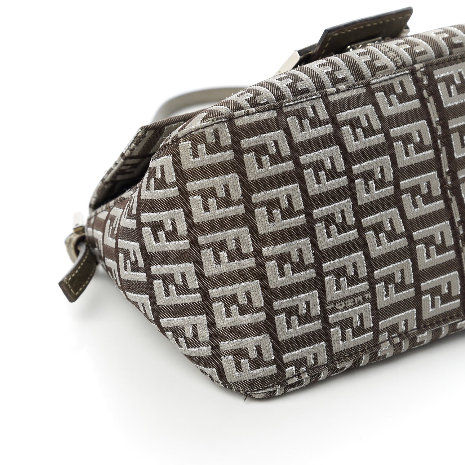 Fendi Zucchino Vachetta Mini Mama Baguette Caffe Argilla Canna di Fucile 6 of 10
