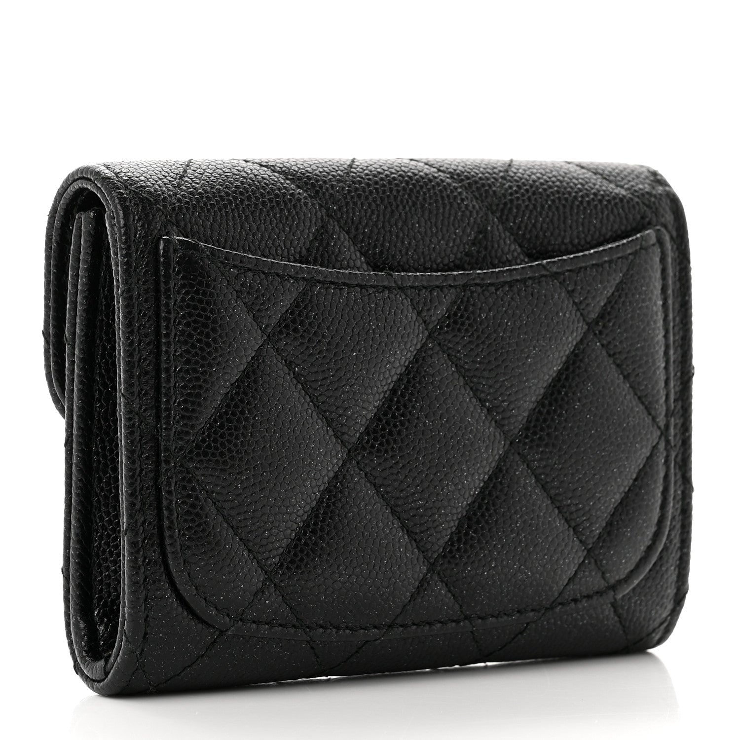 Chanel Iridescent Caviar Quilted Flap Card Holder Wallet Black 3 of 7