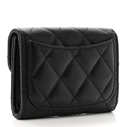 Chanel Iridescent Caviar Quilted Flap Card Holder Wallet Black 3 of 7