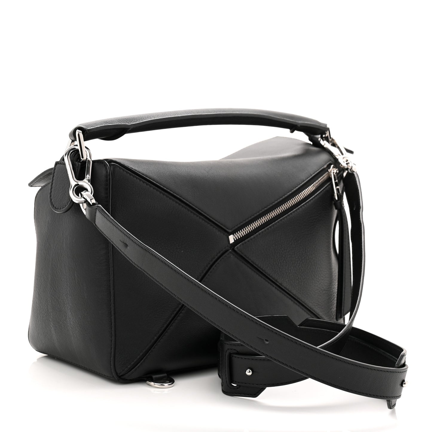 Calfskin Medium Puzzle Bag Black