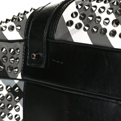 Burberry Nylon Beat Check Studded Satchel Black 16 of 18