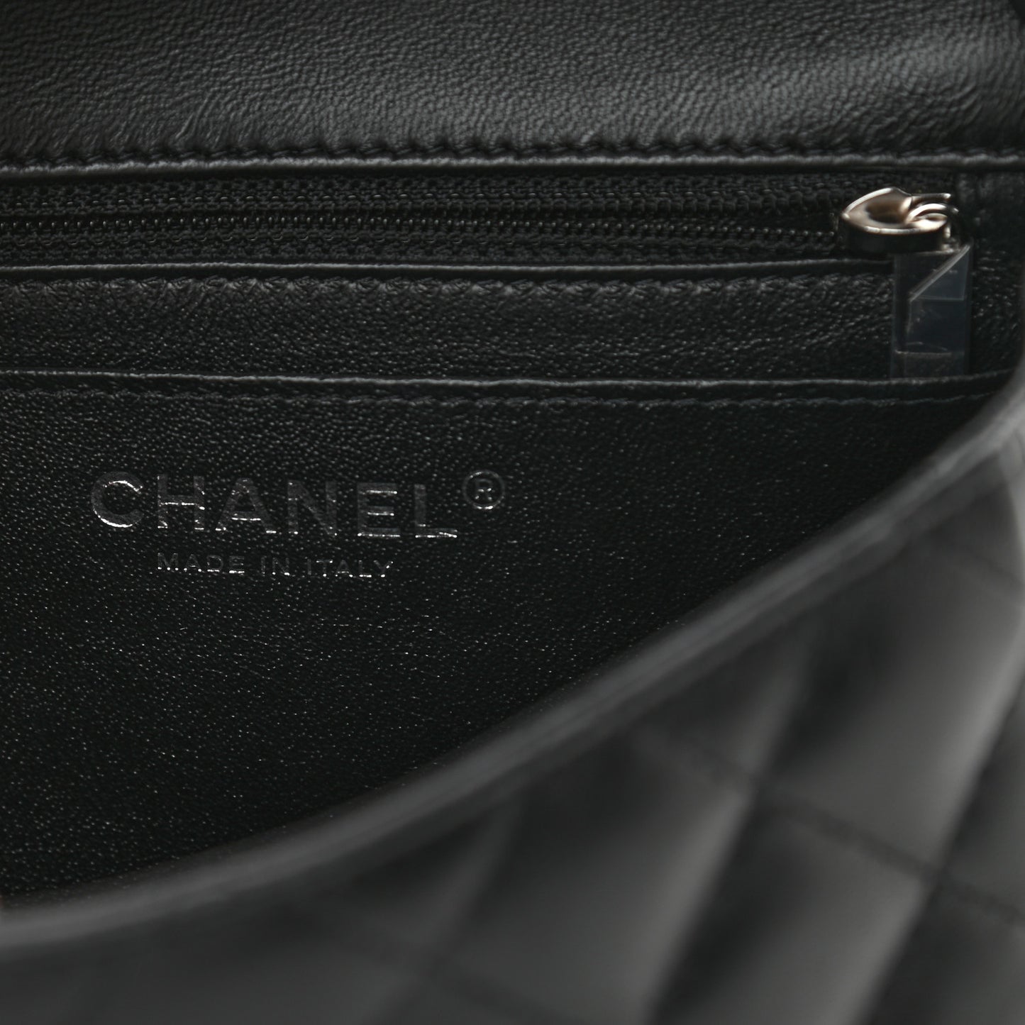 Lambskin Quilted Mini Square Flap Black