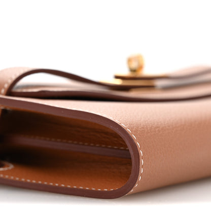 Hermes Evercolor Kelly Wallet To Go Gold 9 of 14