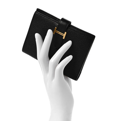 Hermes Chevre Mysore Bearn Compact Wallet Black 2 of 7