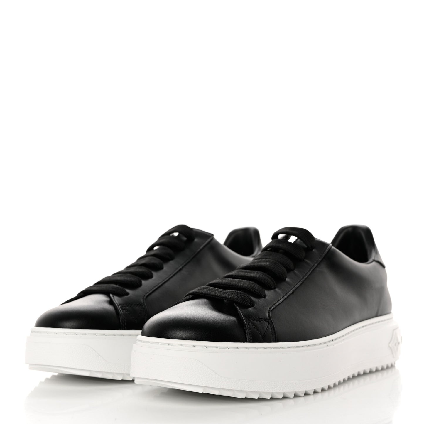 Calfskin Time Out Sneakers 38.5 Black