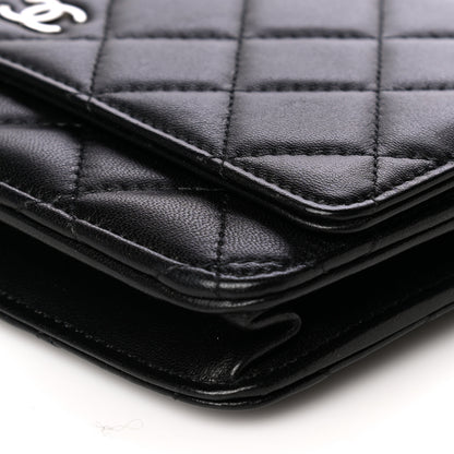 Chanel Lambskin Quilted Wallet On Chain WOC Black 10 of 10
