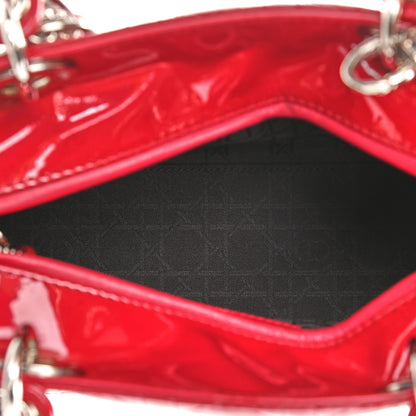 Christian Dior Patent Cannage Medium Lady Dior Red 5 of 9