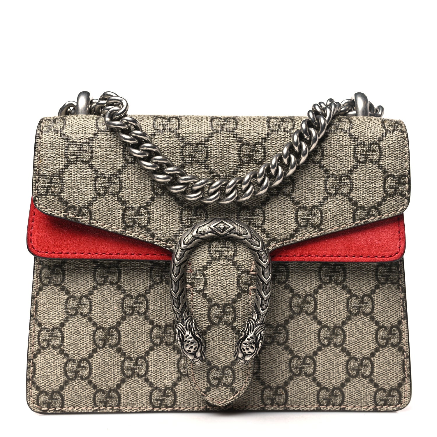 Gucci GG Supreme Monogram Mini Dionysus Shoulder Bag Hibiscus Red 1 of 9
