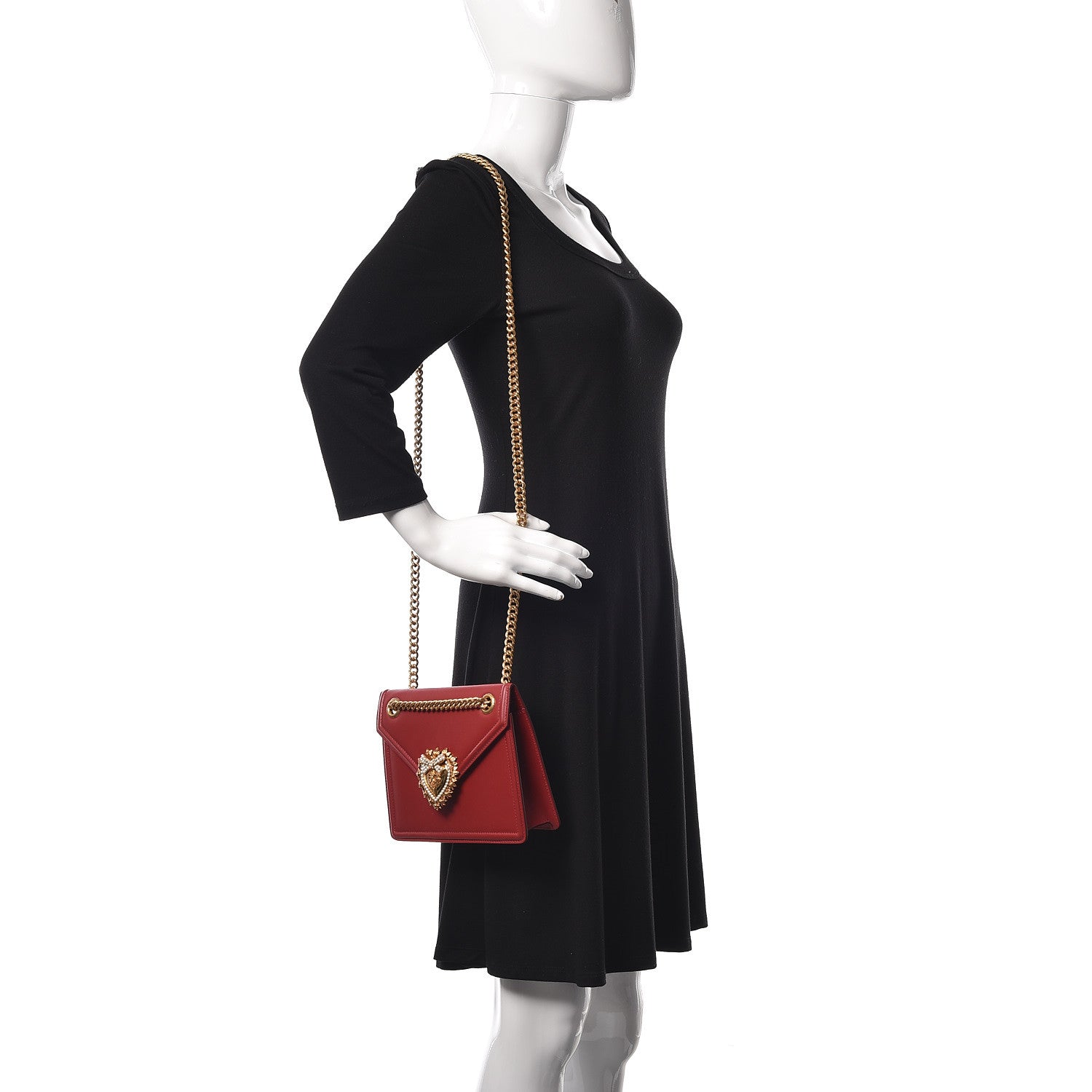 Dolce & Gabbana Smooth Calfskin Medium Devotion Crossbody Bag Poppy Red 2 of 8
