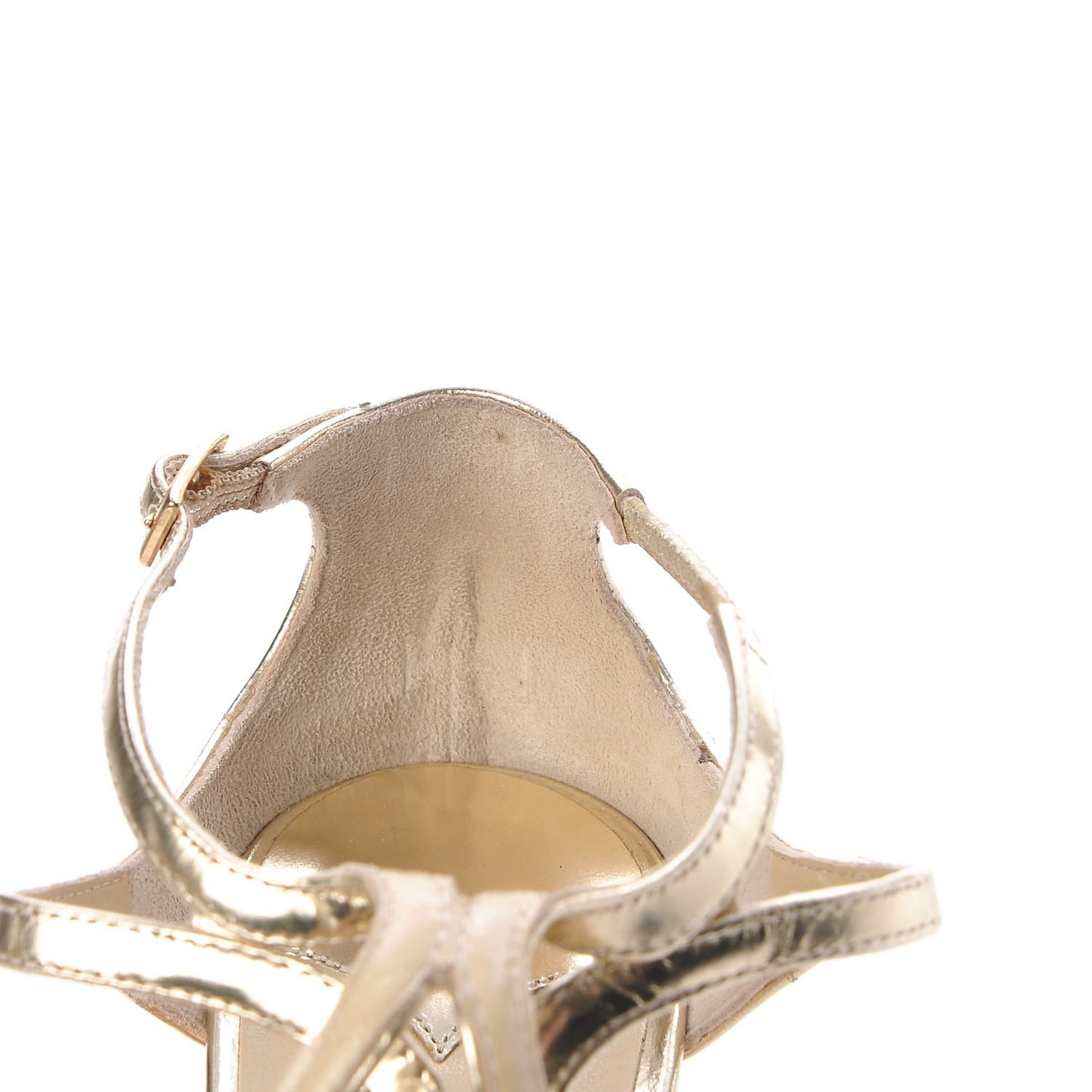 Mirror Calfskin Lang Sandals 38.5 Gold