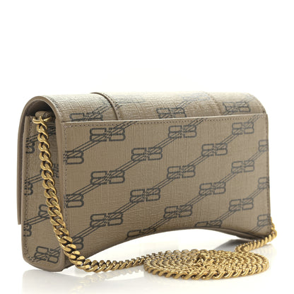 Balenciaga Coated Canvas BB Monogram Hourglass Chain Bag Beige Brown 3 of 8
