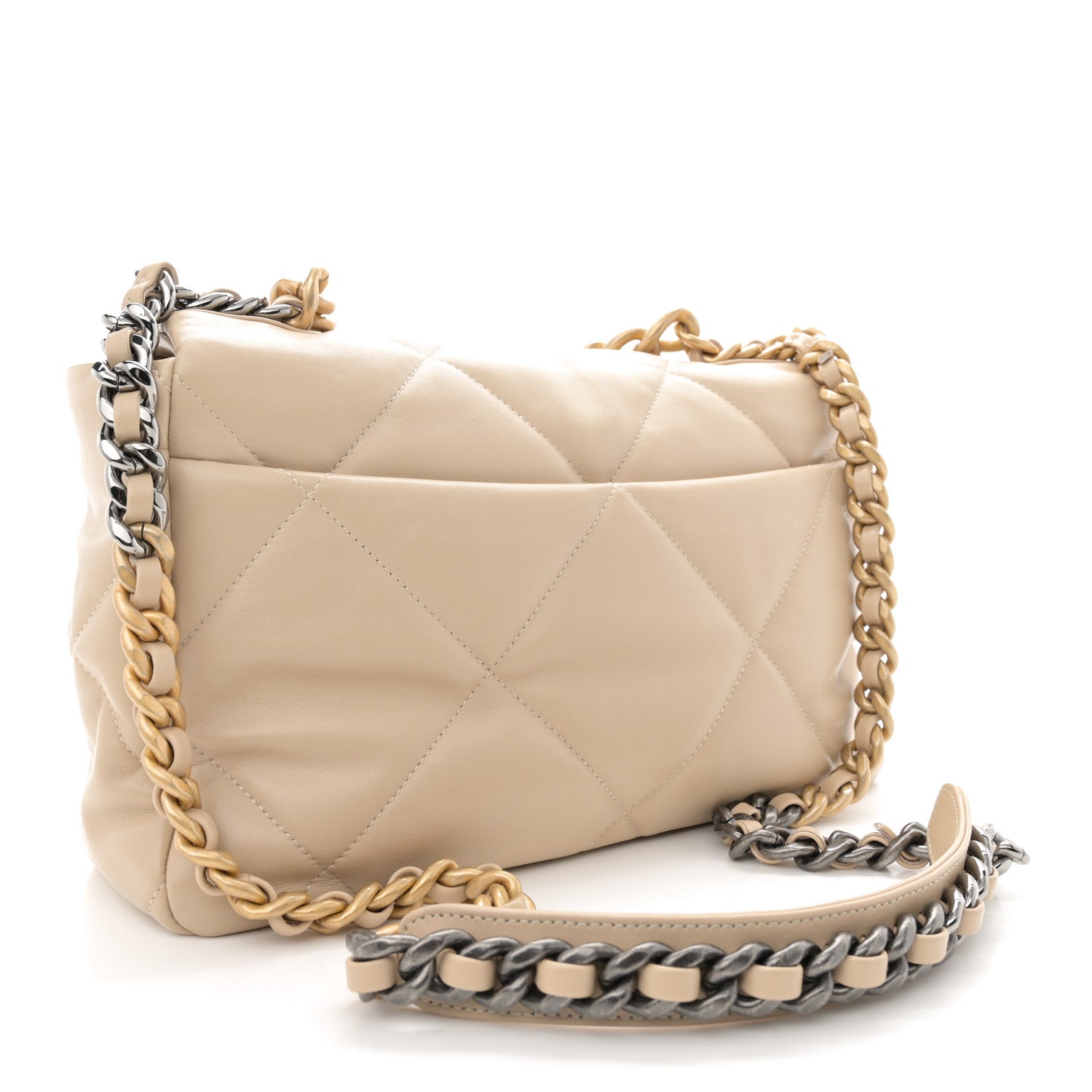 Chanel Lambskin Quilted Large Chanel 19 Flap Beige 3 of 11