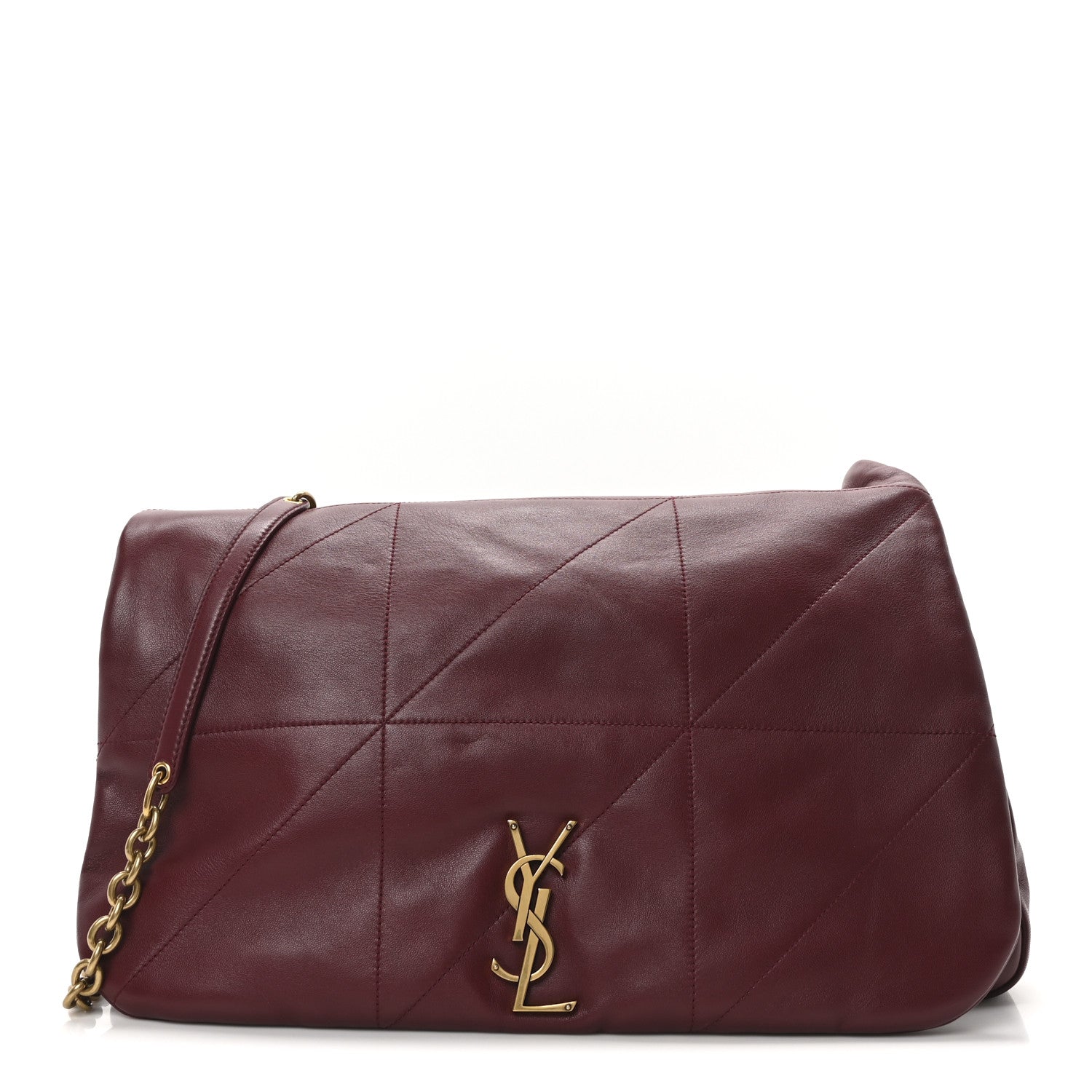 Saint Laurent Lambskin Matelasse Monogram Large Jamie 4.3 New Dark Bordeaux 1 of 10