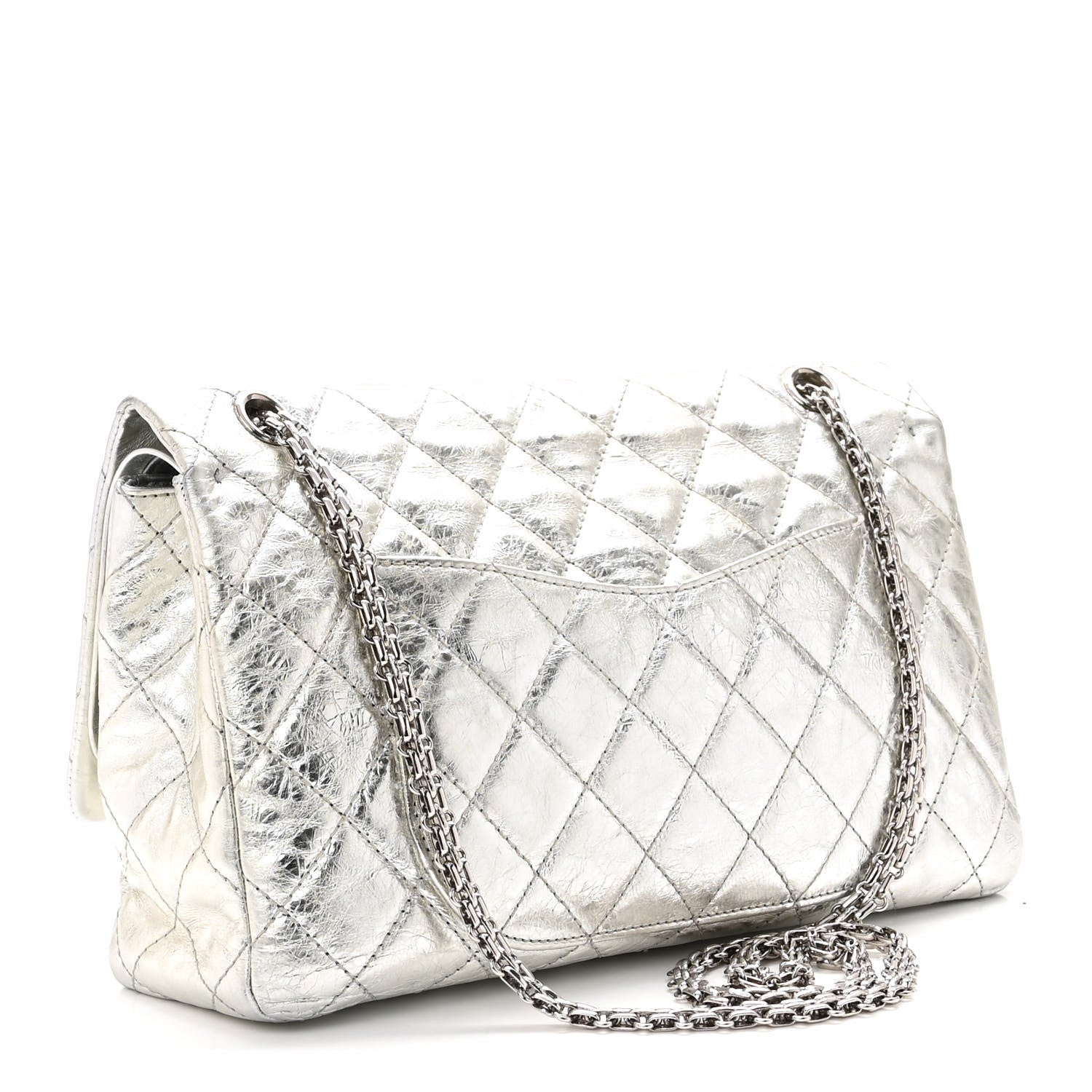 Chanel Metallic Aged Calfskin Quilted 2.55 Reissue 227 Flap Silver 2 of 8
