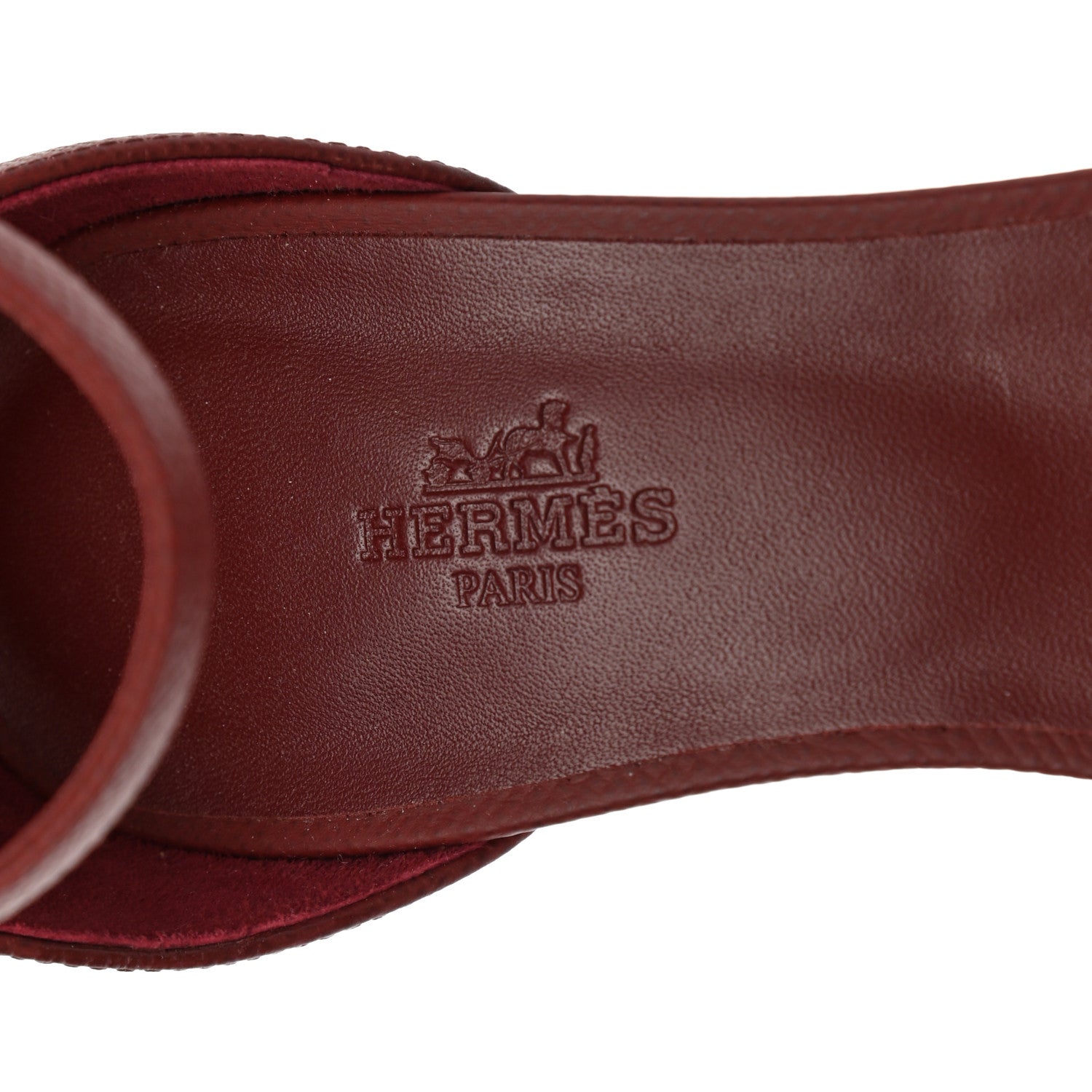Hermes Epsom Legend Wedge Sandals 39 Rouge H 7 of 8