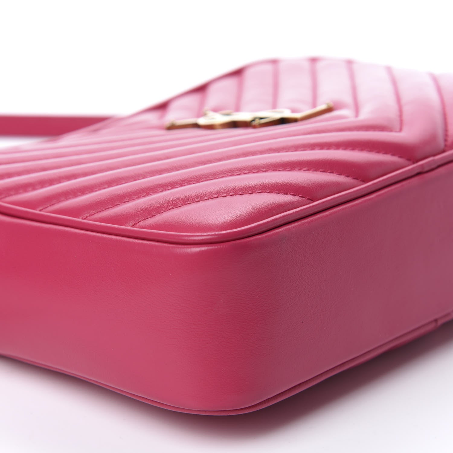 Saint Laurent Calfskin Matelasse Monogram Lou Camera Bag Fuxia 6 of 12