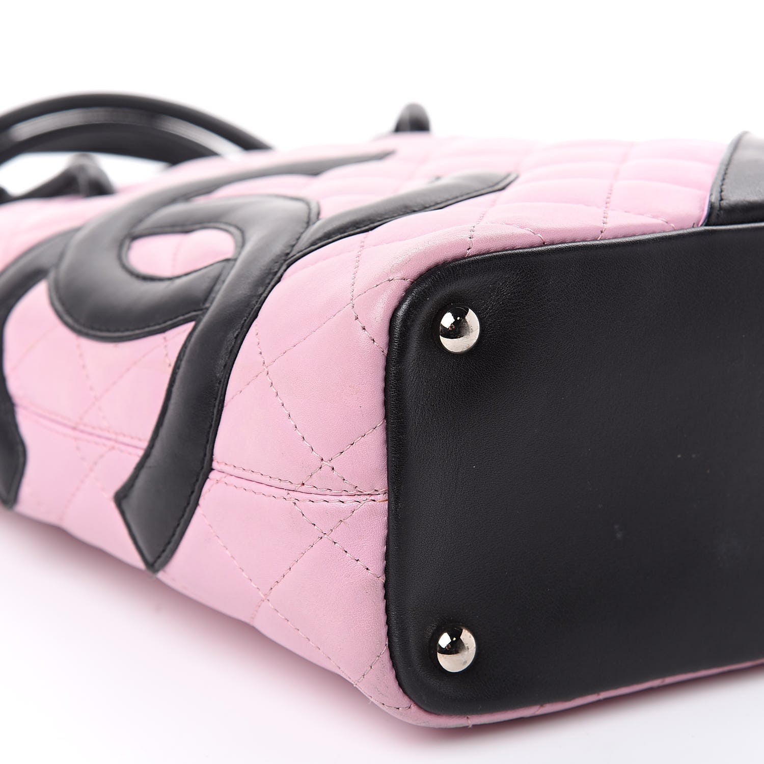 Chanel Calfskin Quilted Small Cambon Tote Pink Black 8 of 13