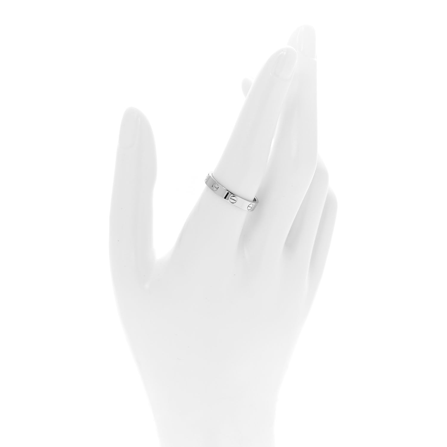 Cartier 18K White Gold 3.5mm LOVE Wedding Band Ring 58 8.25 2 of 5