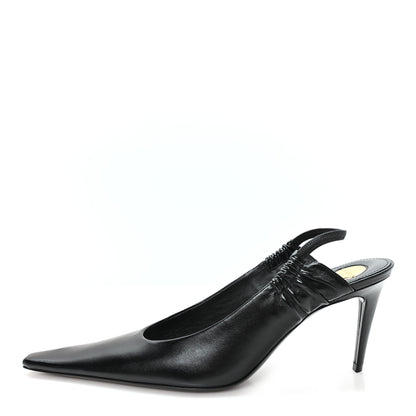 Saint Laurent Lambskin Anne-Marie 75 Slingback Pumps 40  40 Black 1 of 9