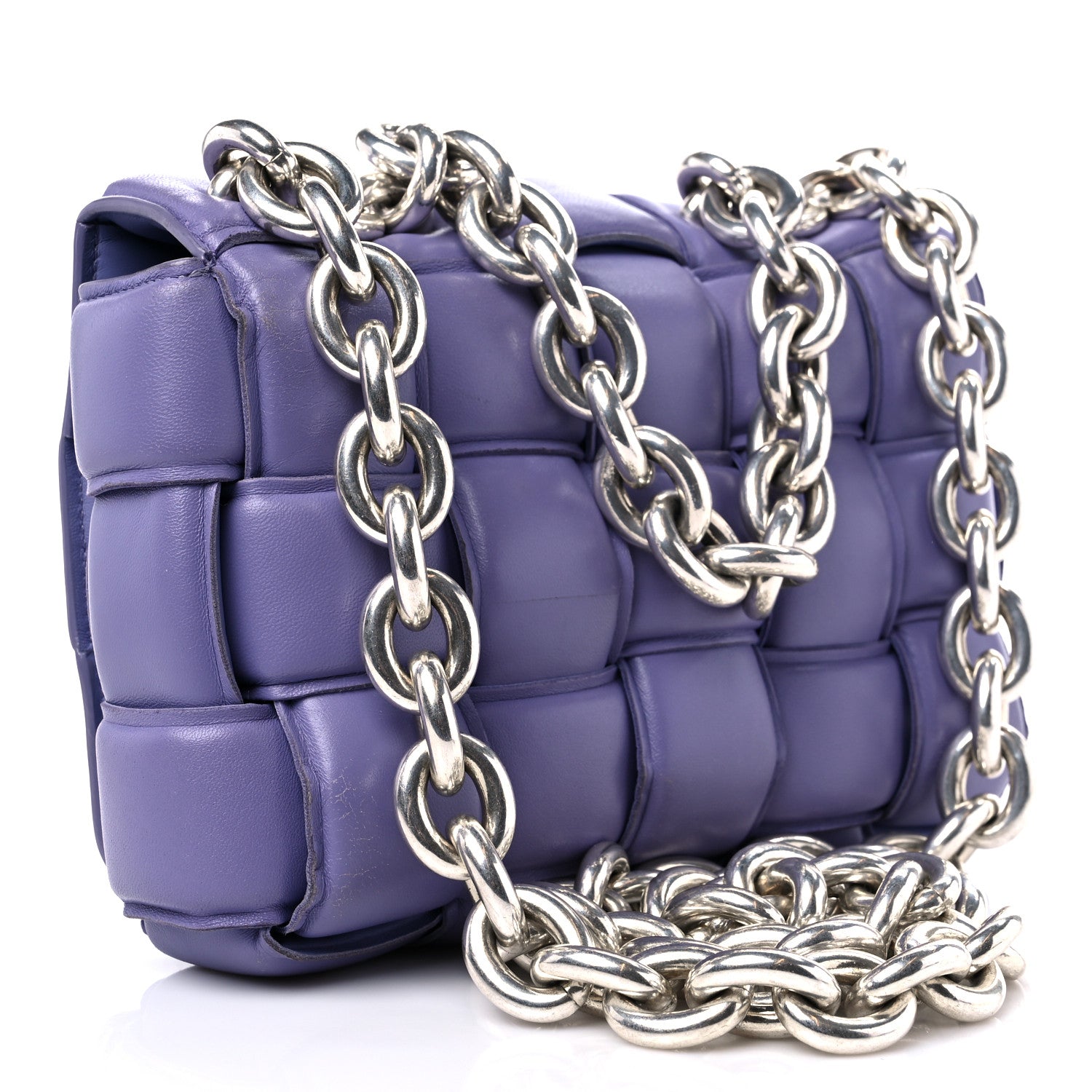 Bottega Veneta Lambskin Maxi Intreccio Padded Chain Cassette Crossbody Bag Lavender 3 of 16