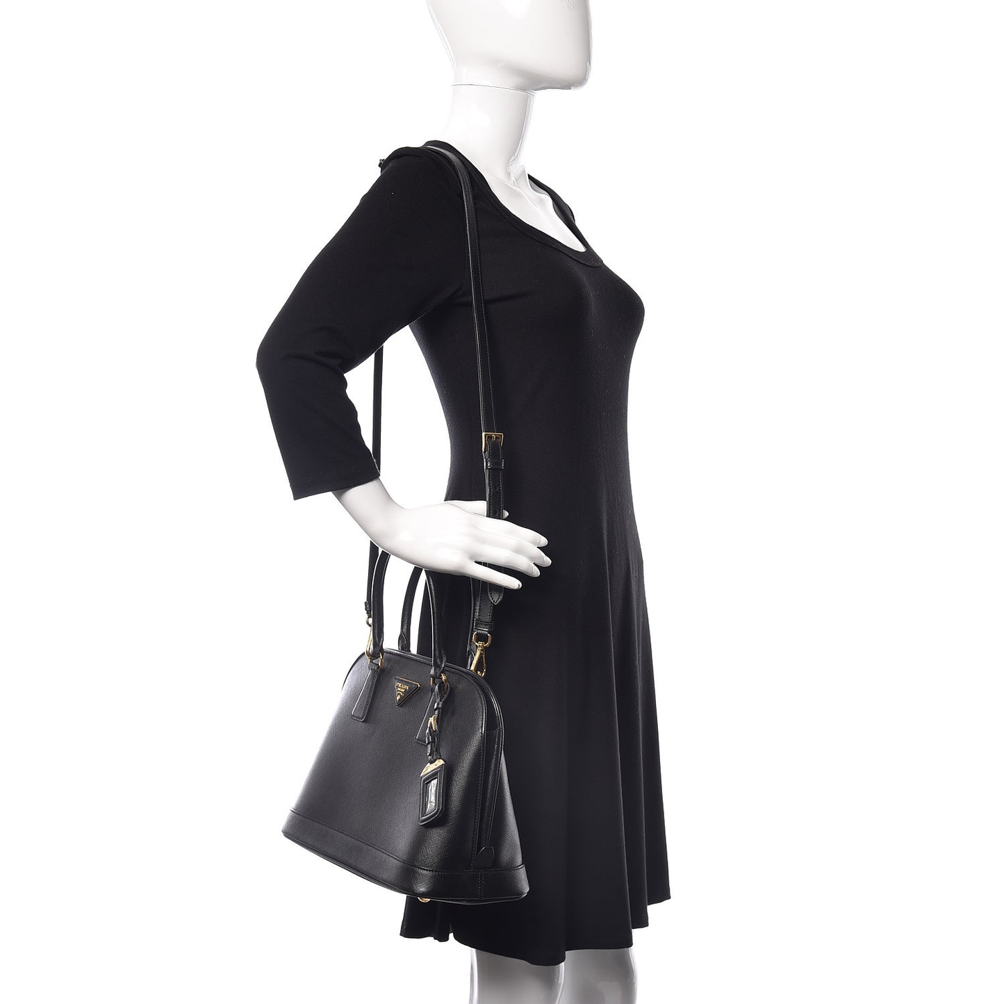 Saffiano Lux Open Promenade Tote Black