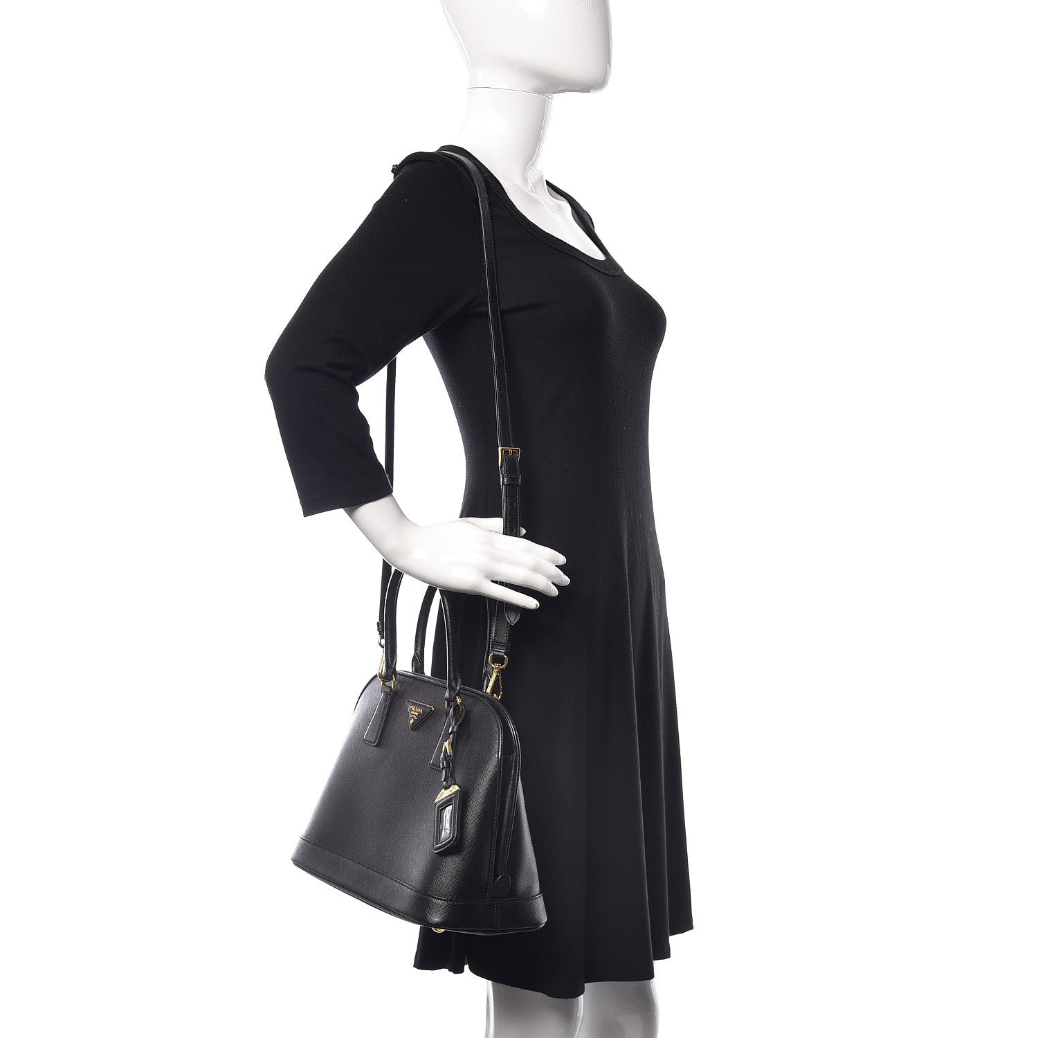 Prada Saffiano Lux Open Promenade Tote Black 2 of 10