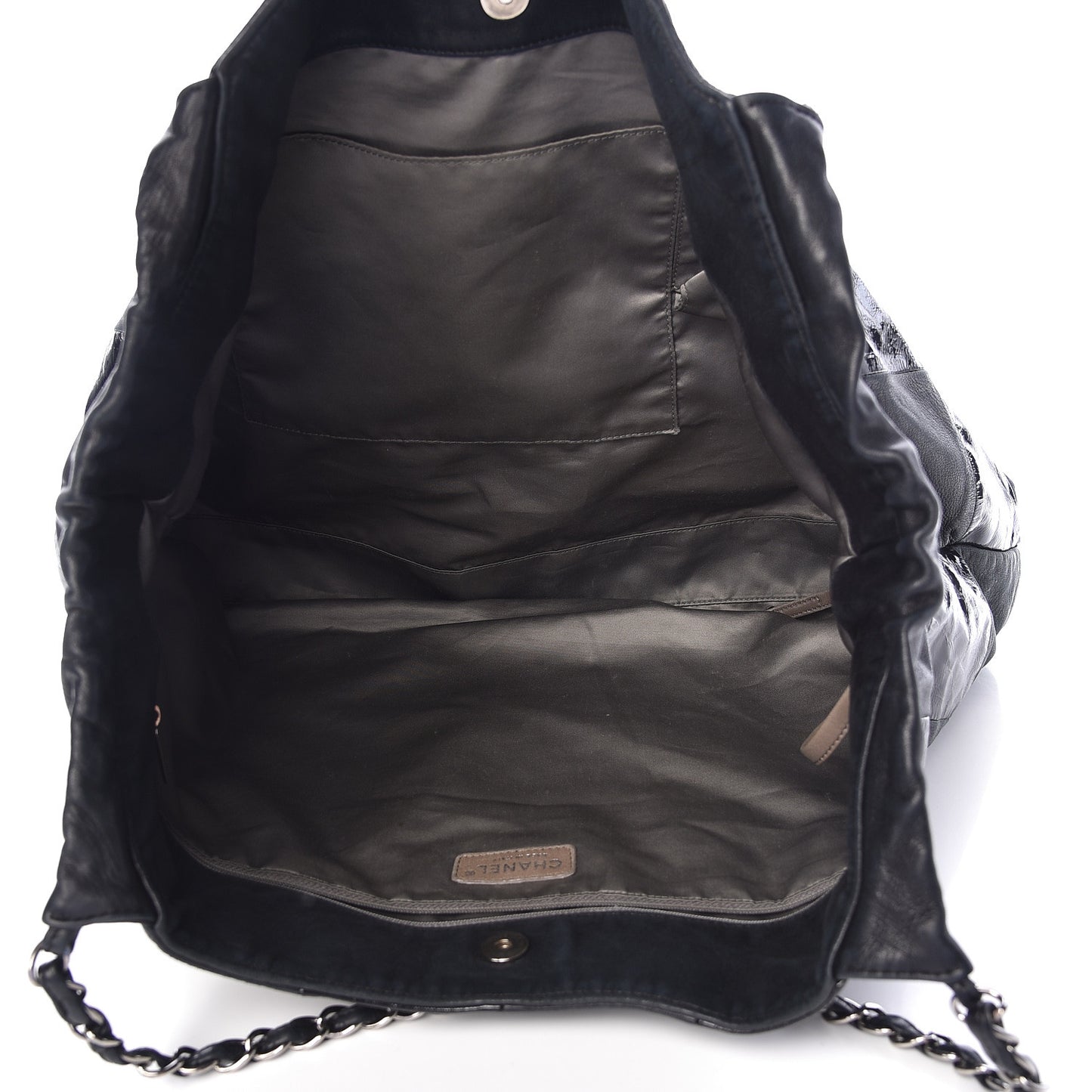 Patent Patchwork Large Brooklyn Tote Black