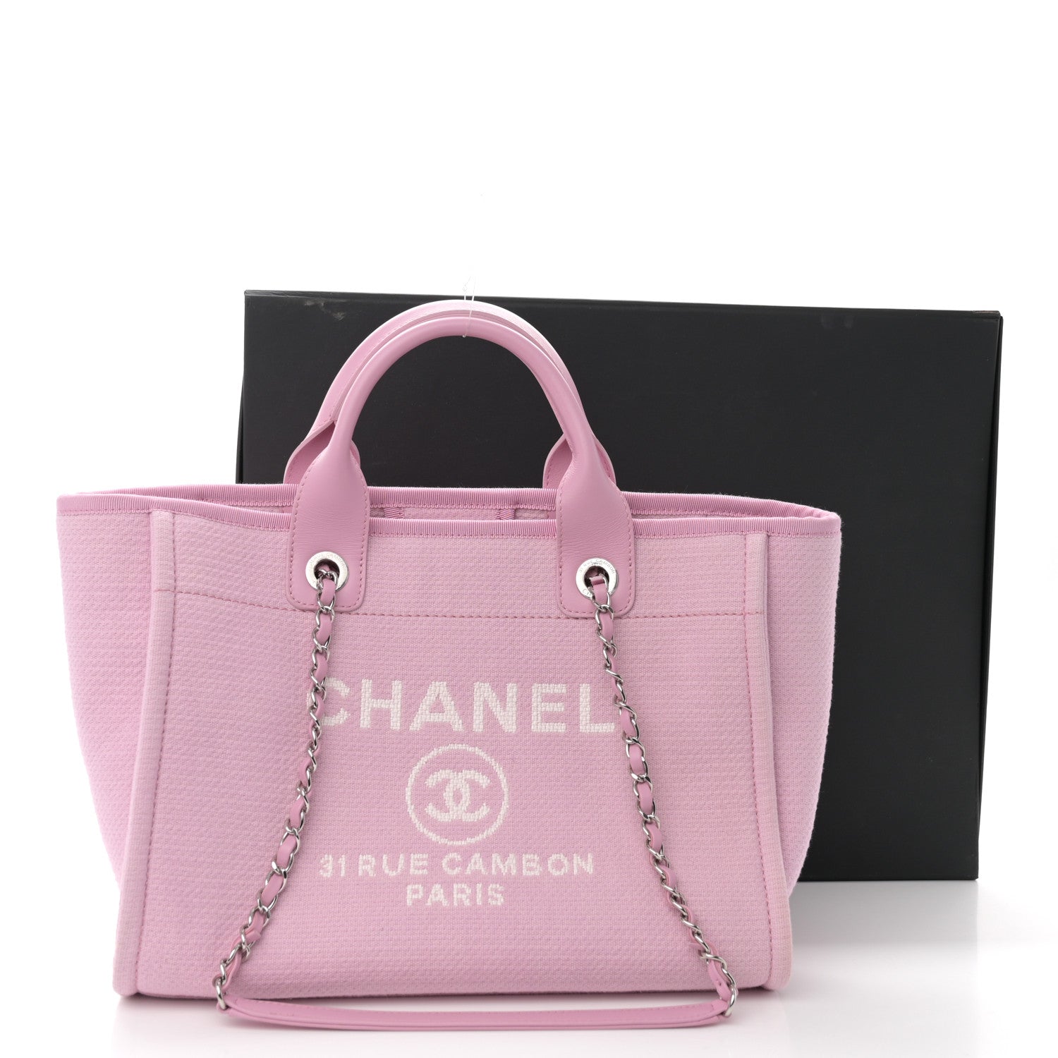 Chanel Mixed Fibers Small Deauville Tote Dark Pink 11 of 11