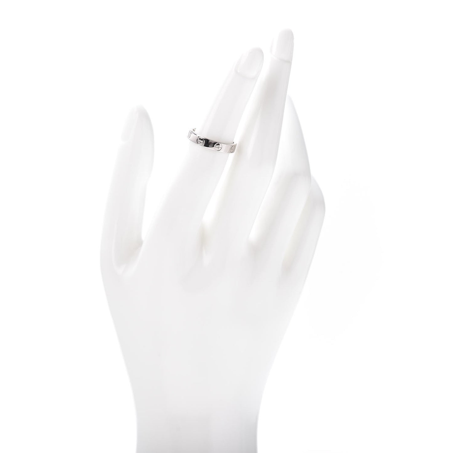 18K White Gold 3.5mm LOVE Wedding Band Ring 49 4.75