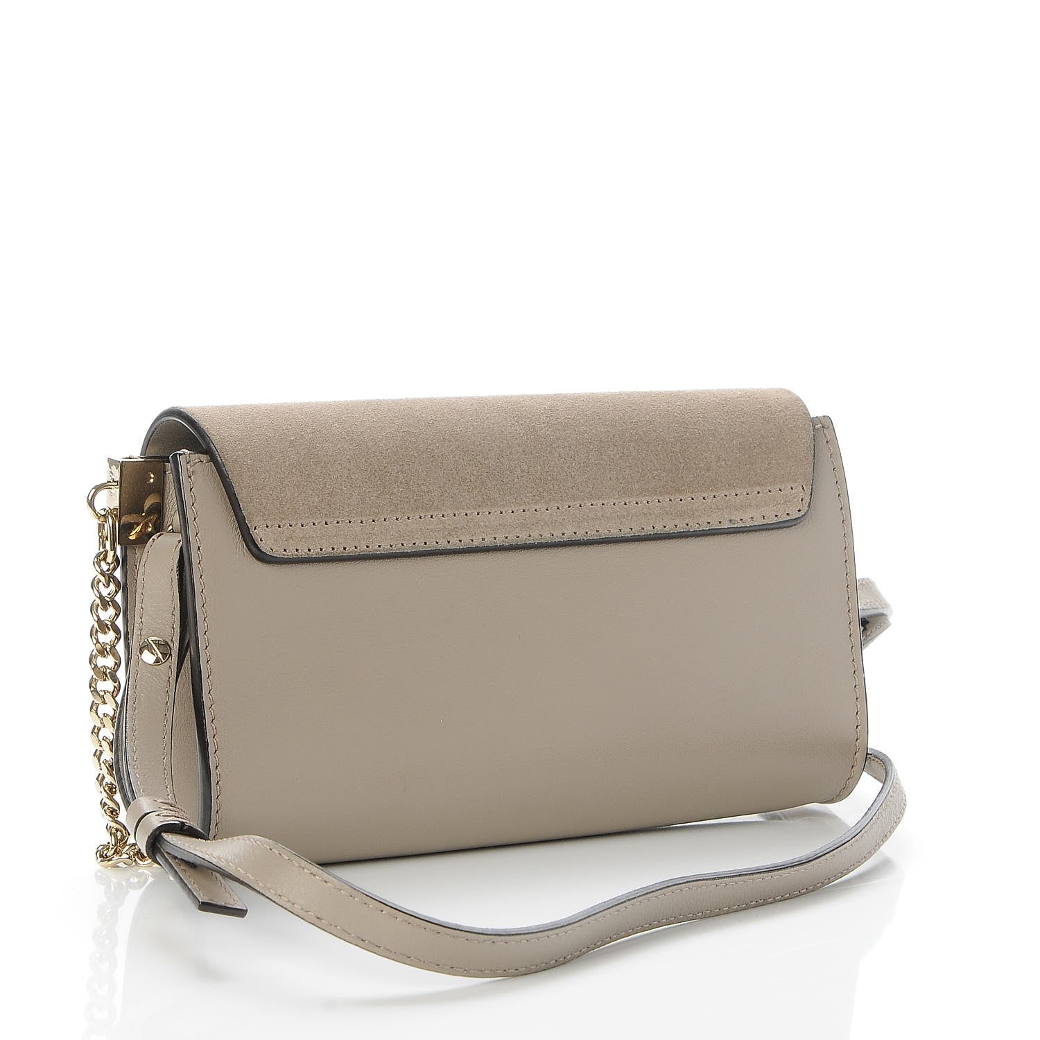 Chloe Suede Calfskin Mini Faye Shoulder Bag Motty Grey 3 of 7
