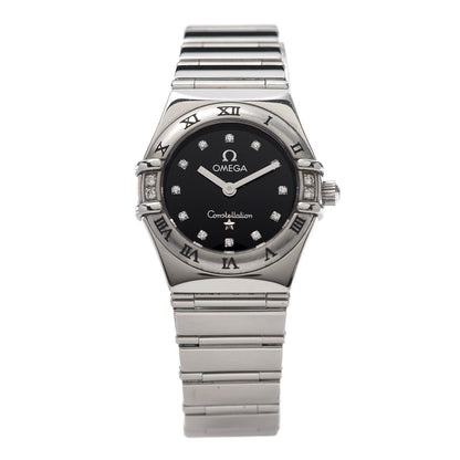 Omega Stainless Steel Diamond 22mm Constellation My Choice Quartz Watch Black 1566.56.00 1 of 6
