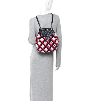 Chanel Lambskin Shearling Small Urban Spirit Backpack White Fuchsia Navy 2 of 10