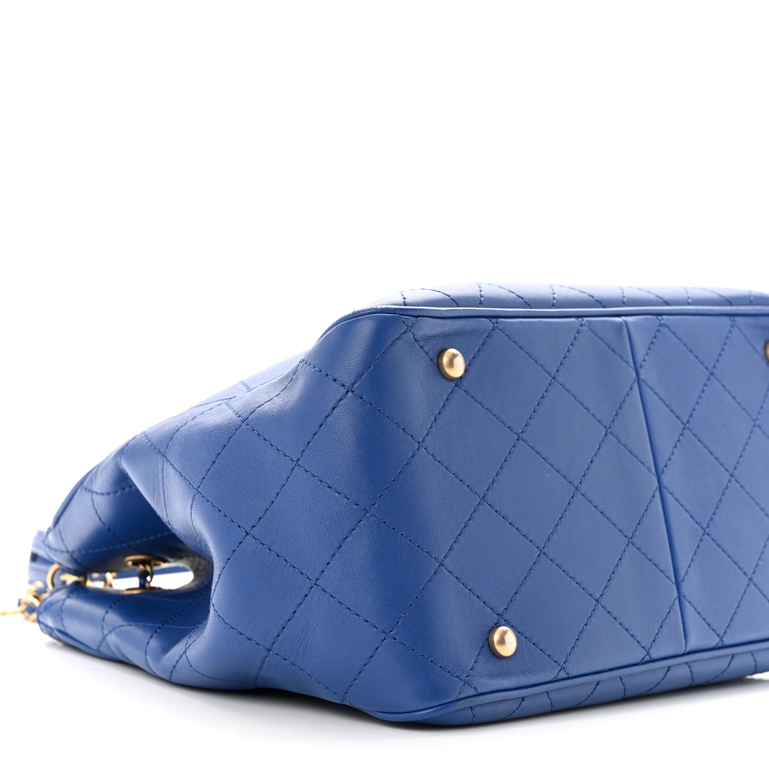 Chanel Calfskin Stitched Egyptian Amulet Drawstring Bag Blue 9 of 12