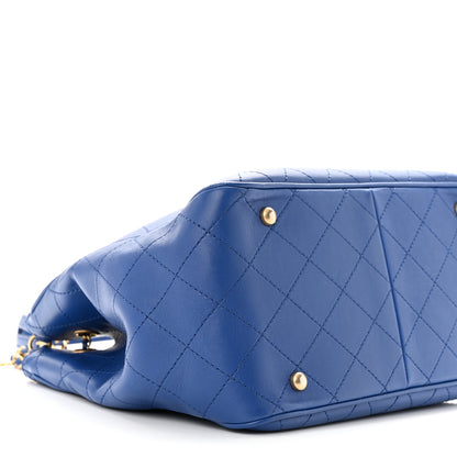 Chanel Calfskin Stitched Egyptian Amulet Drawstring Bag Blue 9 of 12