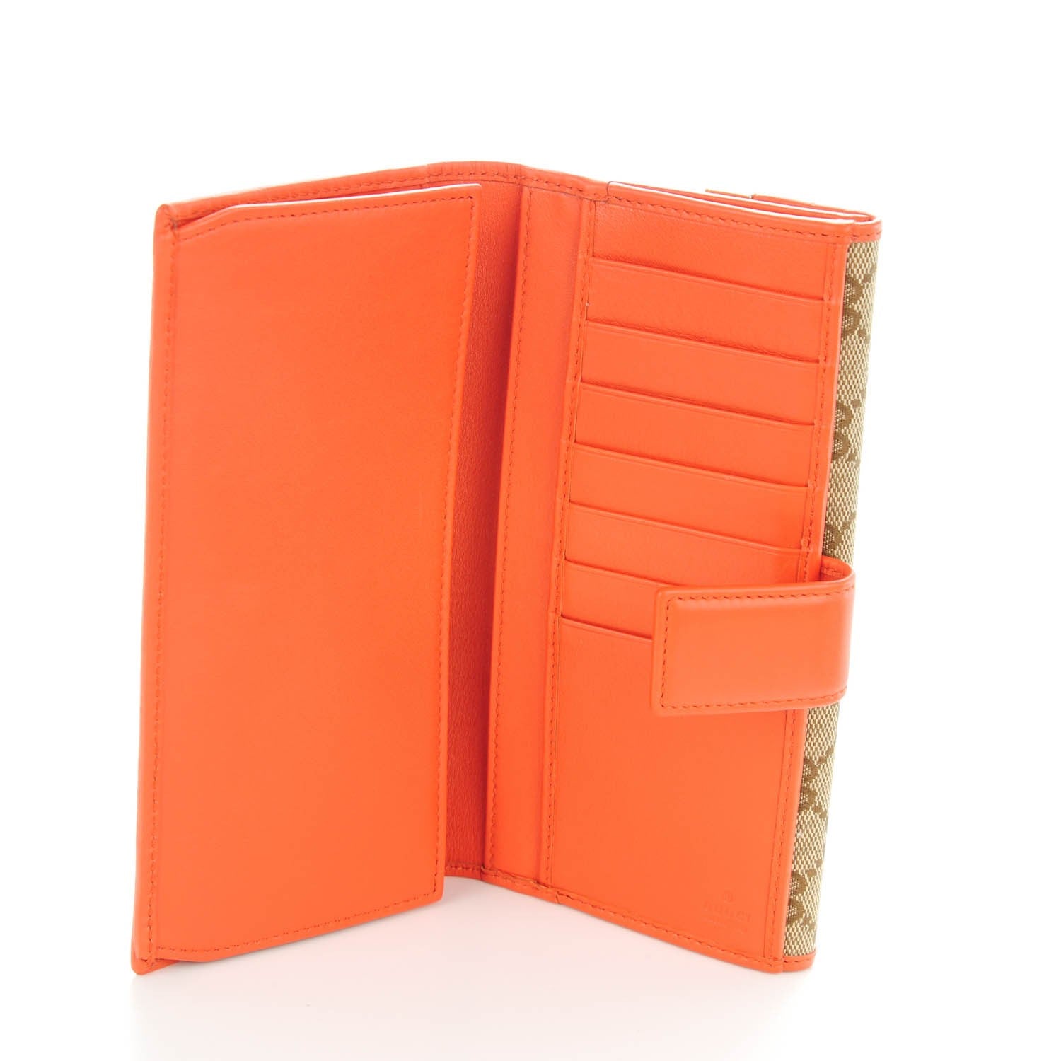 Gucci Monogram Margaux Calfskin Dice Continental Wallet Beige Ebony New Dark Orange 5 of 7