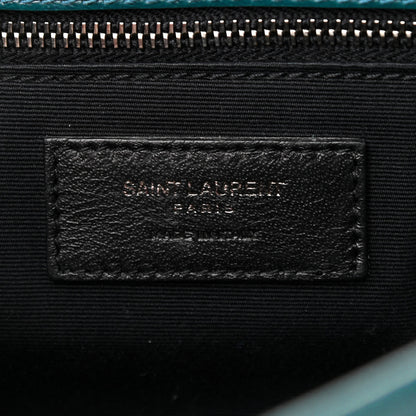 Saint Laurent Crinkled Calfskin Matelasse Monogram Medium Niki Chain Satchel Peacock Green 8 of 10