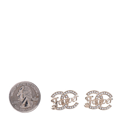 Chanel Crystal CC Forever Earrings Gold 2 of 4
