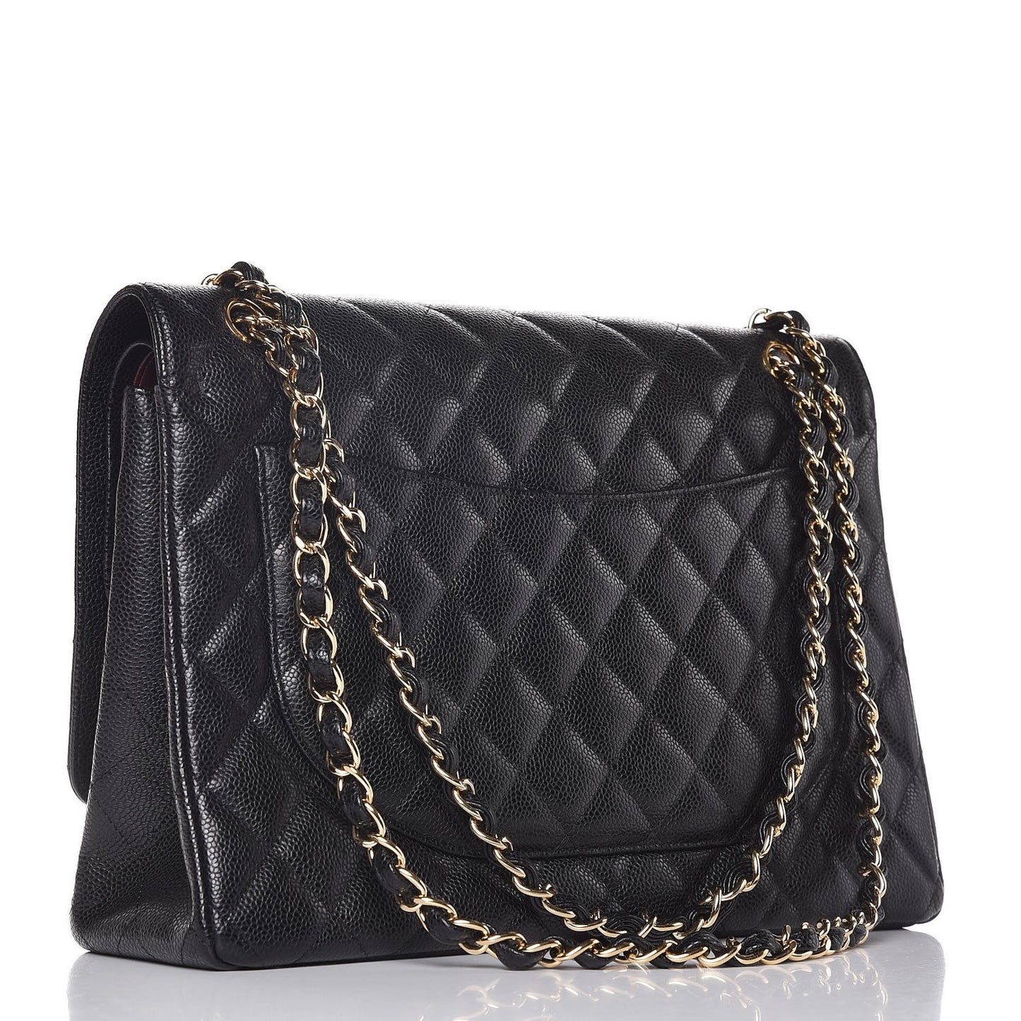 Caviar Quilted Maxi Double Flap Black