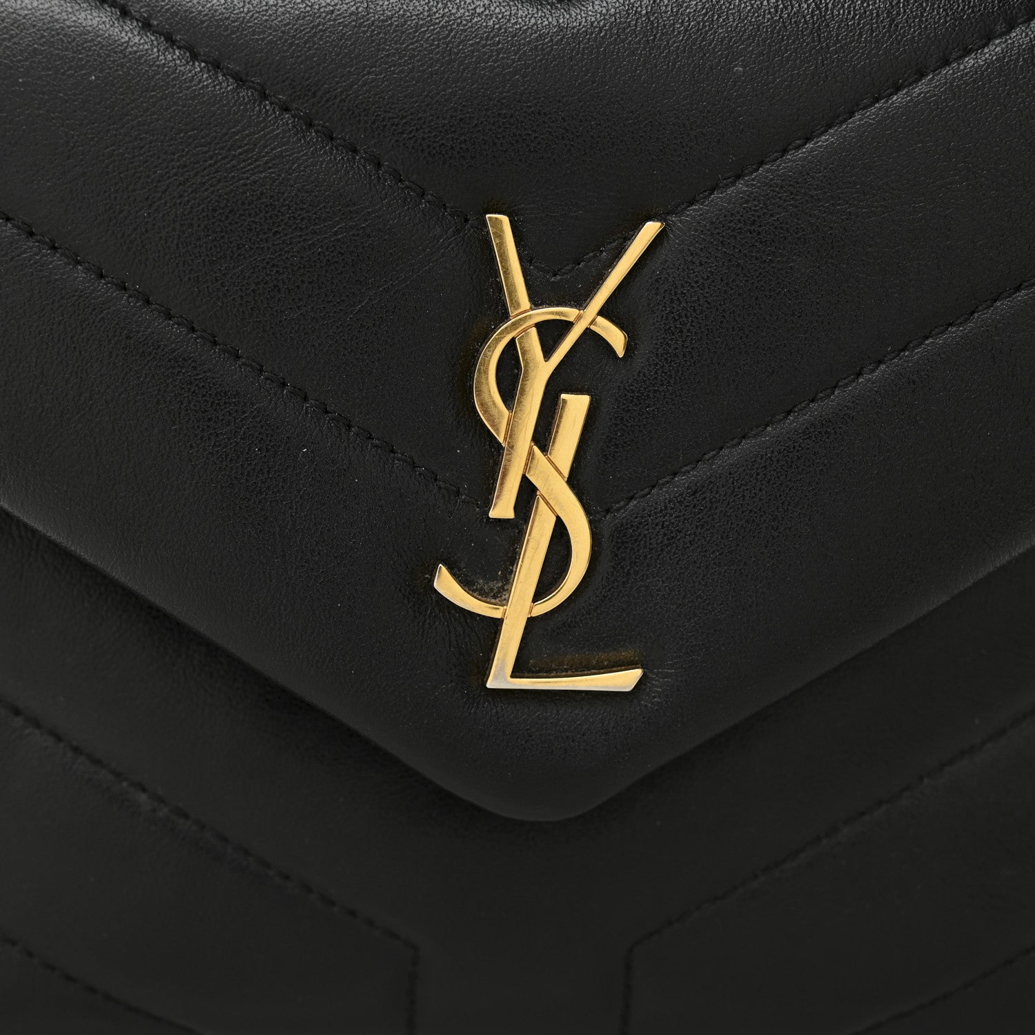 Saint Laurent Calfskin Y Quilted Monogram Toy Loulou Crossbody Bag Black 8 of 13