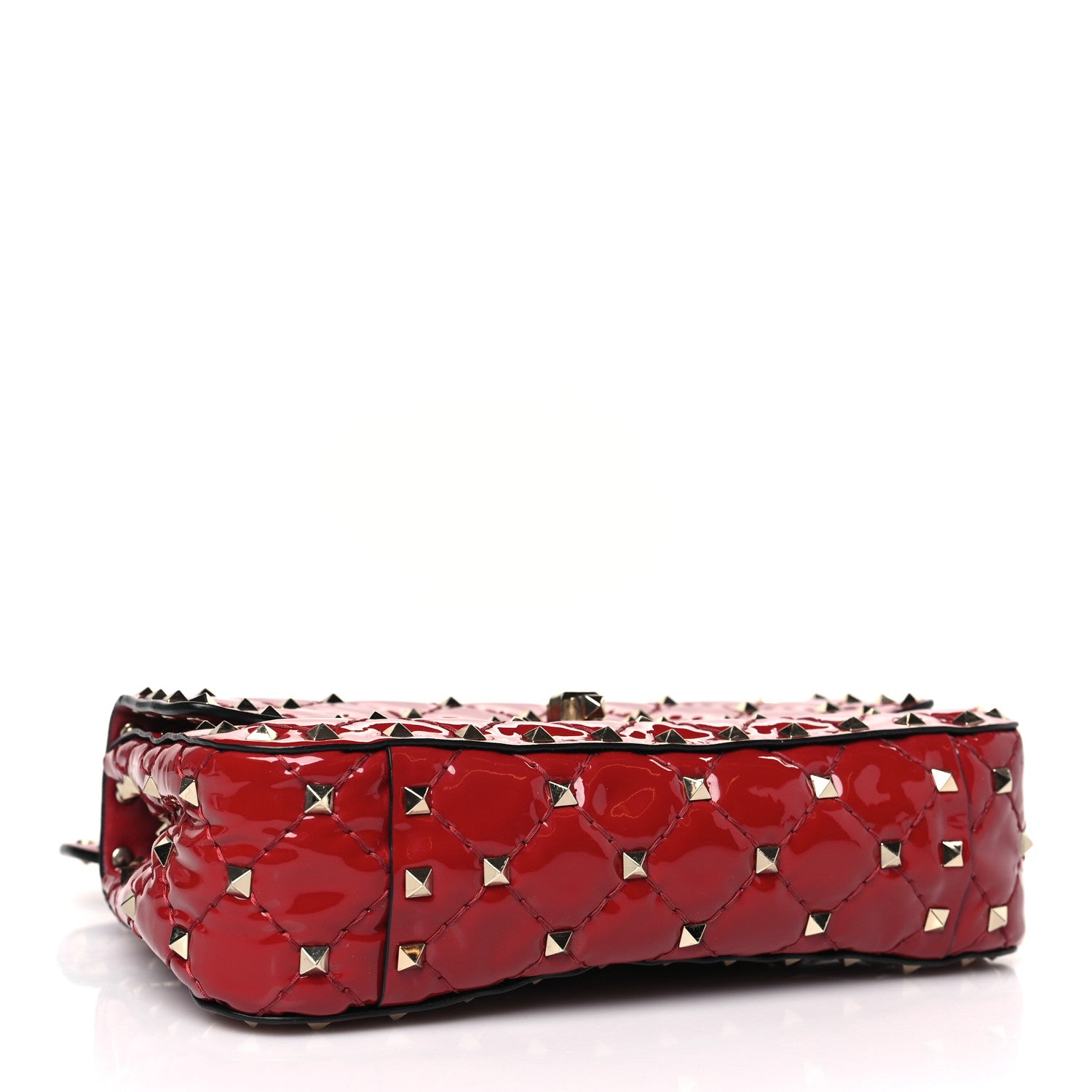 Valentino Garavani Patent Small Rockstud Spike Shoulder Bag Rosso Valentino 4 of 8